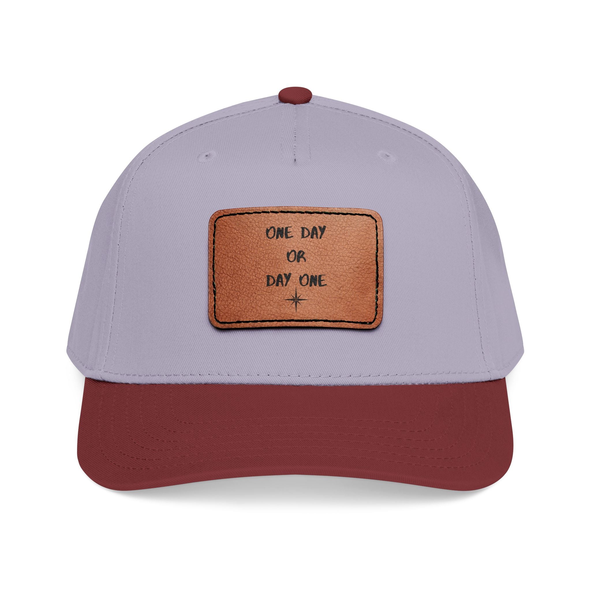 Baseball Cap — Leather Patch “One Day or Day One” Motivational Hat