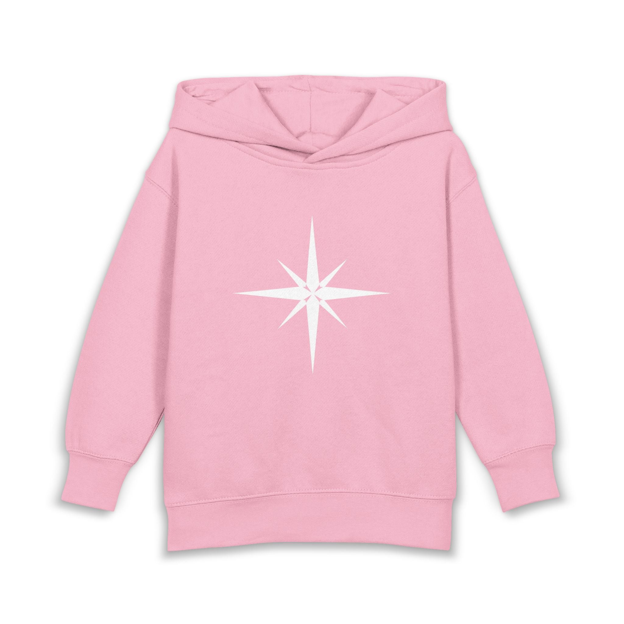 Toddler Hoodie with Star Compass Graphic — Cozy Fleece Pullover for Kids