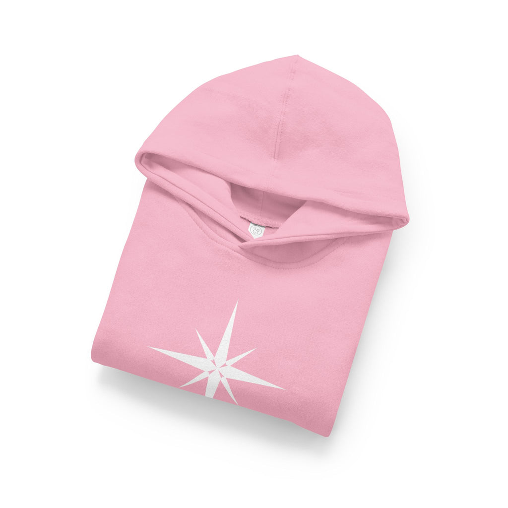 Toddler Hoodie with Star Compass Graphic — Cozy Fleece Pullover for Kids