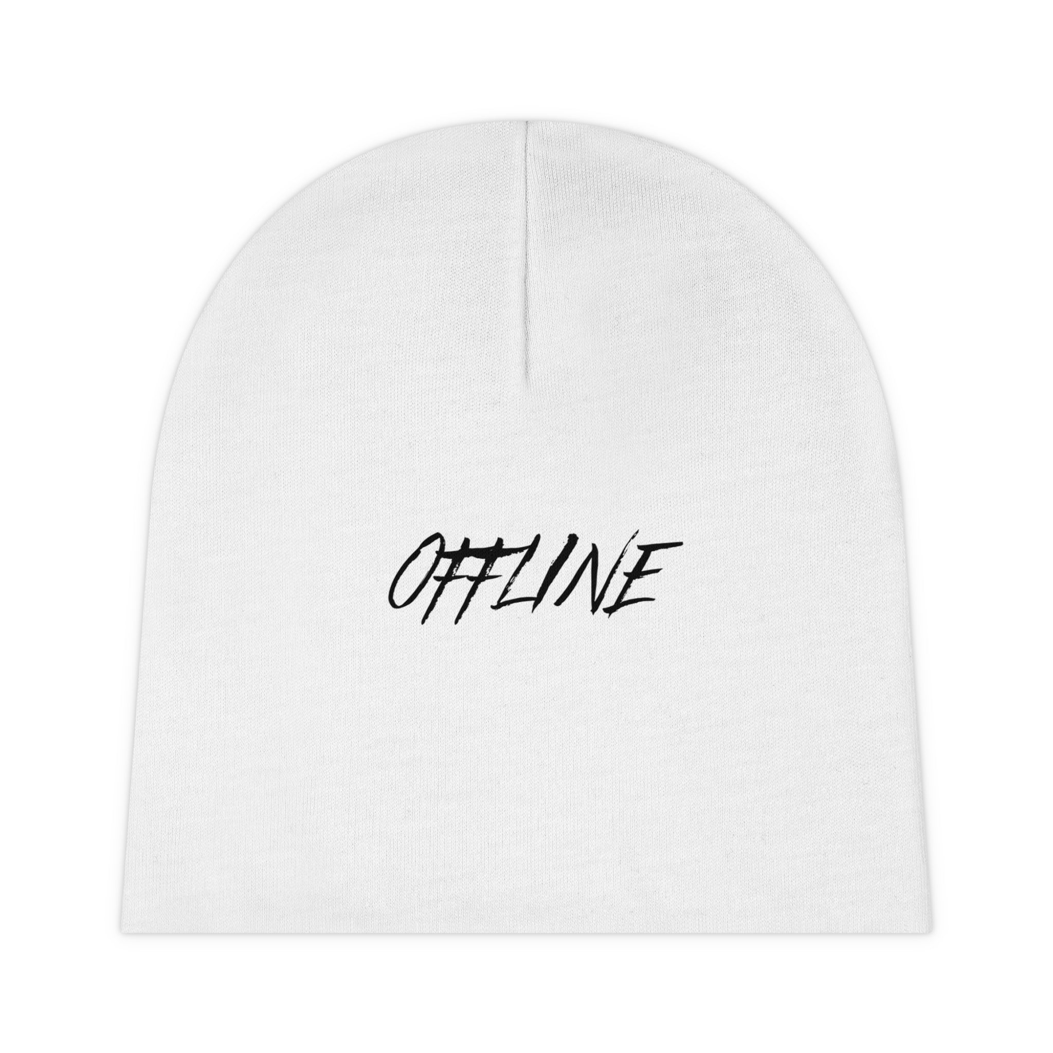 Baby Beanie — "OFFLINE" Script Knit Cap