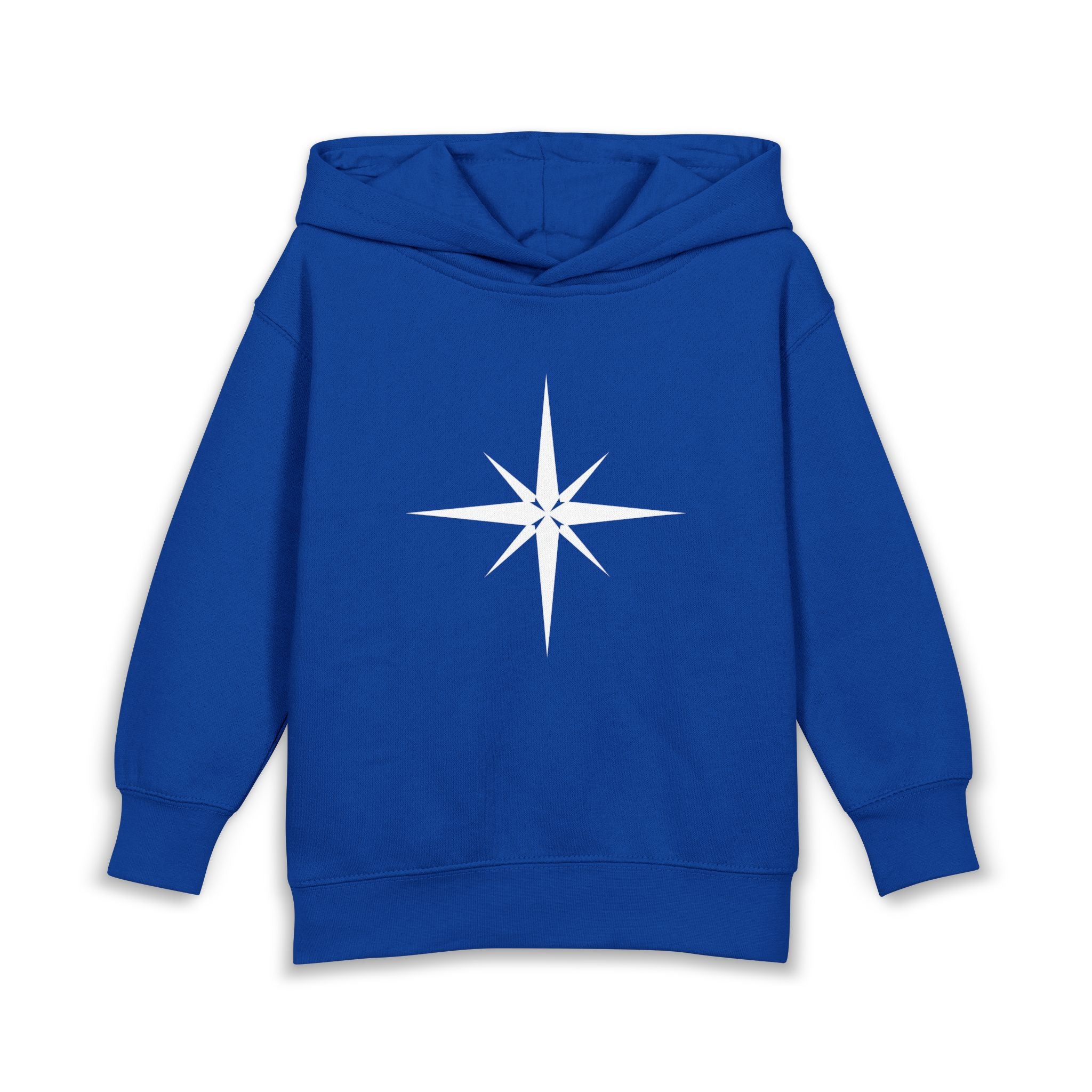 Toddler Hoodie with Star Compass Graphic — Cozy Fleece Pullover for Kids