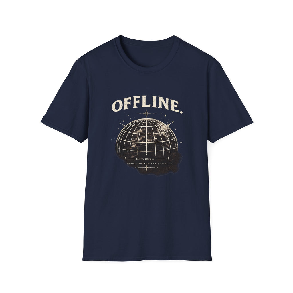 Offline Globe T-Shirt — Vintage Travel & Digital Detox Tee