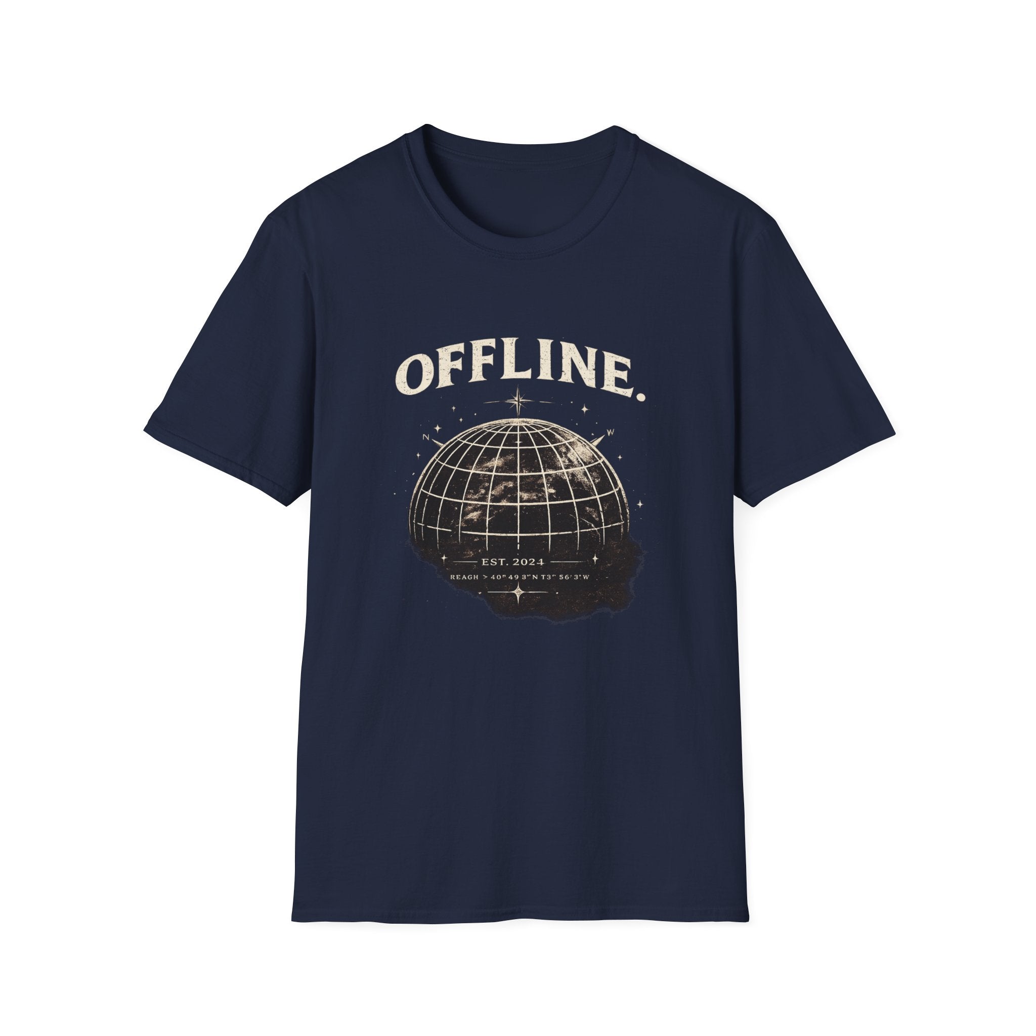 Offline Globe T-Shirt — Vintage Travel & Digital Detox Tee
