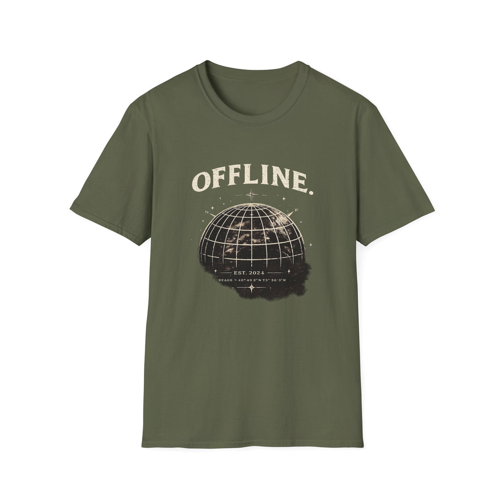 Offline Globe T-Shirt — Vintage Travel & Digital Detox Tee