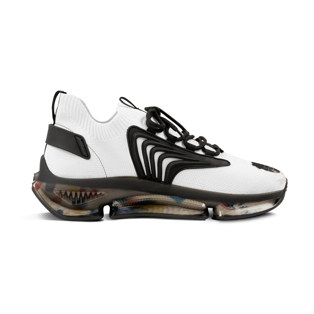Men's White Mesh Sneakers — Breathable Athletic Shoes with Speckled Sole