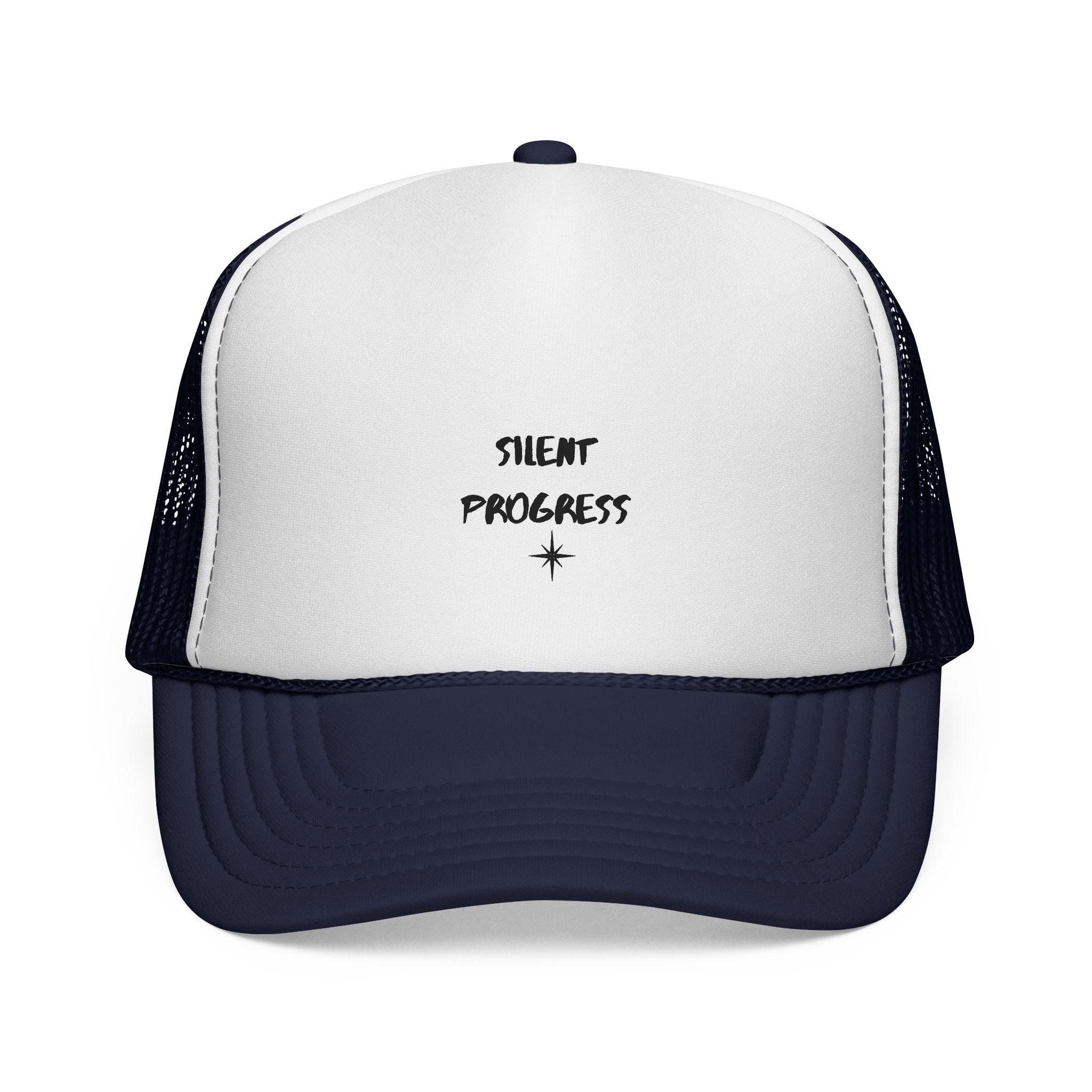 Trucker Cap — “Silent Progress” Minimal Embroidered Mesh Hat
