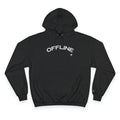 Offline Champion Hoodie - Black Graphic Pullover with 'OFFLINE' Retro Star