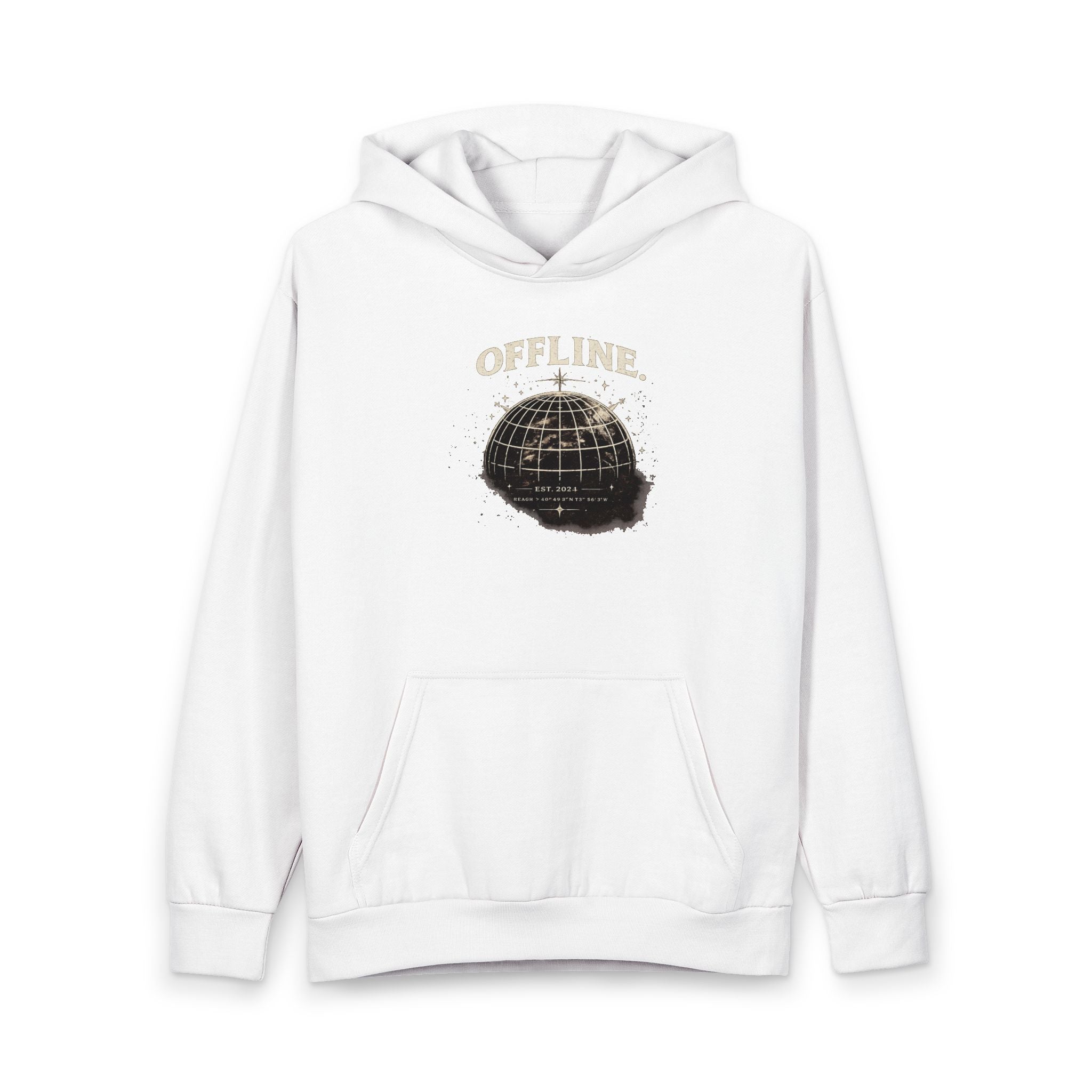 Offline Globe Hoodie — Vintage Distressed Earth Graphic Pullover
