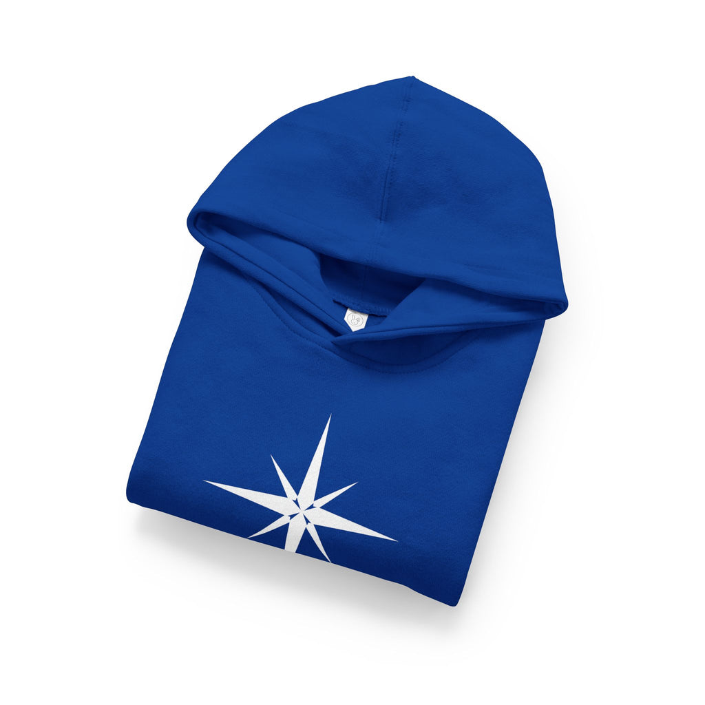 Toddler Hoodie with Star Compass Graphic — Cozy Fleece Pullover for Kids