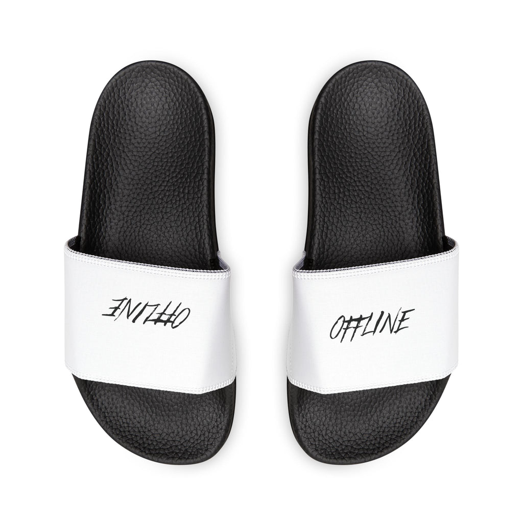 Men's White 'OFFLINE' Slide Sandals — Removable-Strap Casual Pool & Lounge Slides