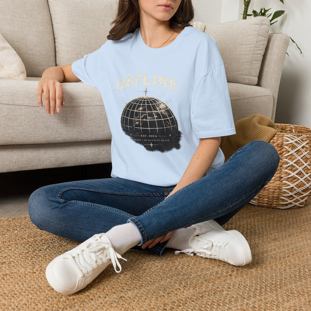 Offline Globe T-Shirt — Vintage Travel & Digital Detox Tee