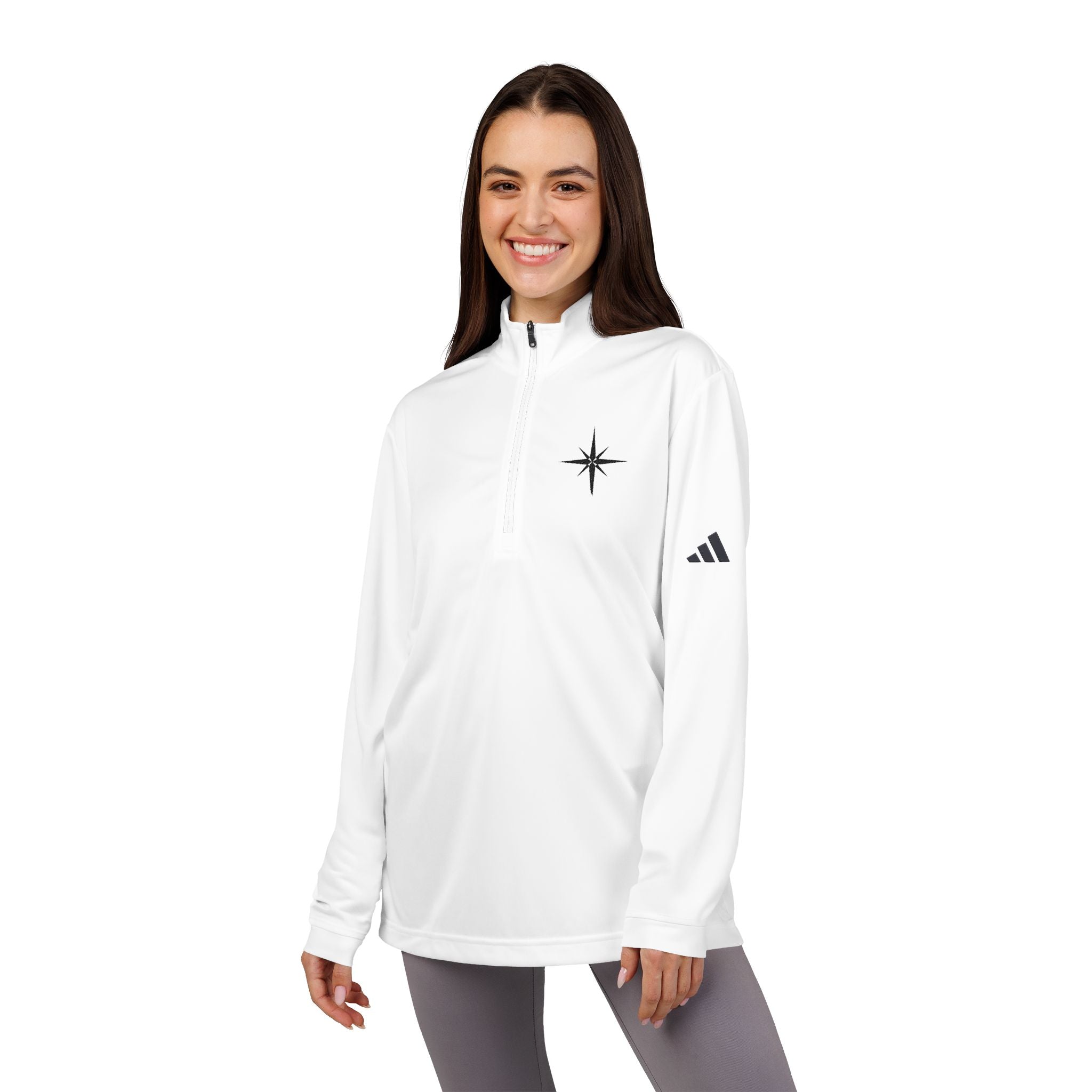 Embroidered Compass Quarter-Zip Pullover