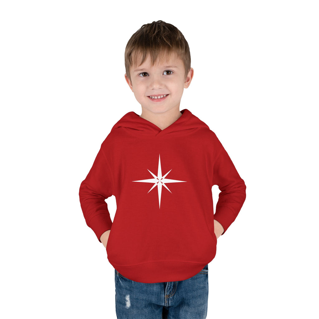 Toddler Hoodie with Star Compass Graphic — Cozy Fleece Pullover for Kids
