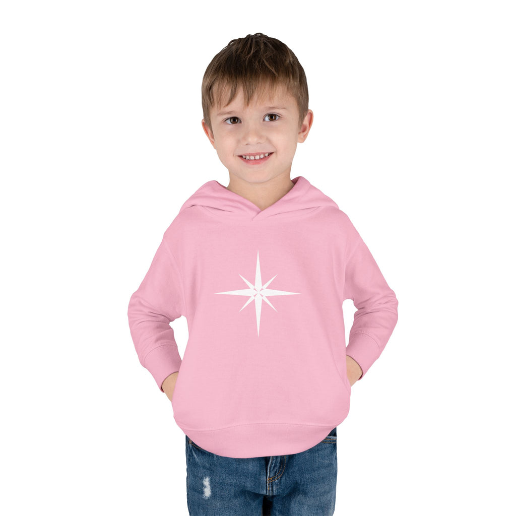Toddler Hoodie with Star Compass Graphic — Cozy Fleece Pullover for Kids
