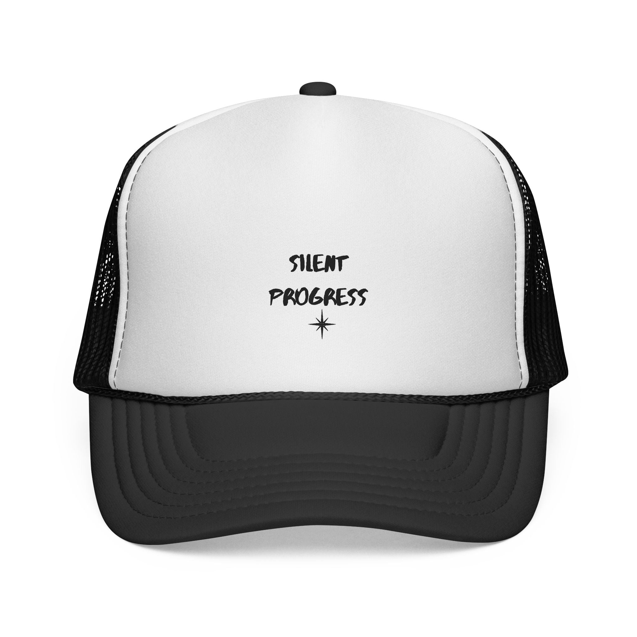 Trucker Cap — “Silent Progress” Minimal Embroidered Mesh Hat