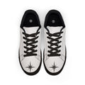 Leather Low-Top Sneakers with Compass Star Accent