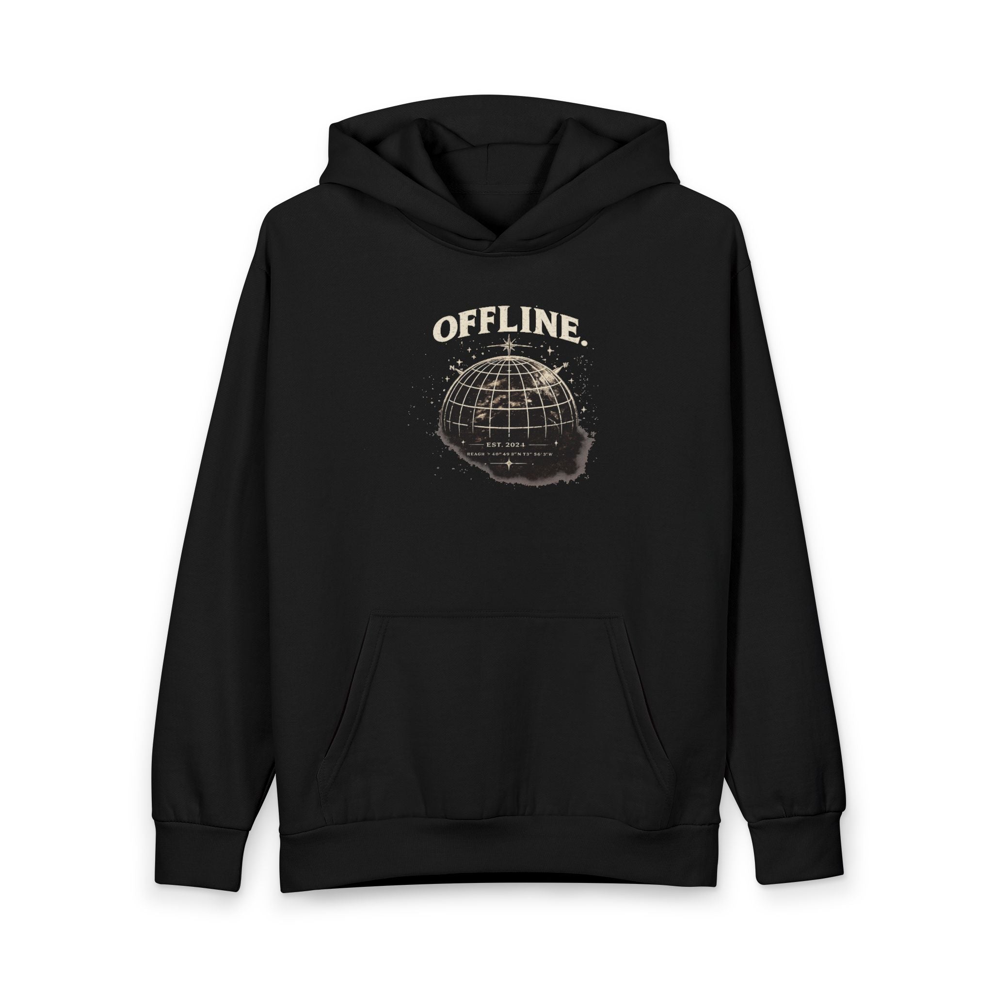 Offline Globe Hoodie — Vintage Distressed Earth Graphic Pullover