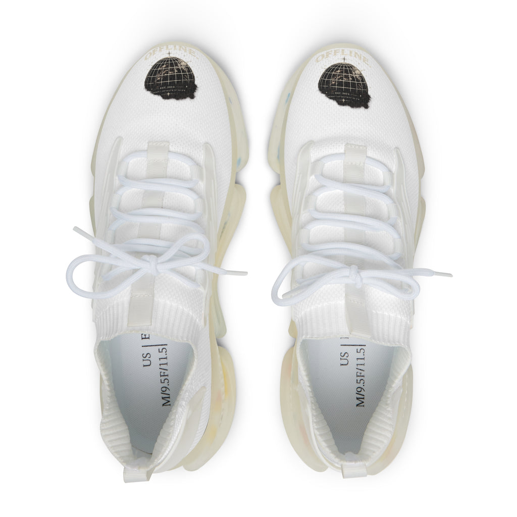 Men's White Mesh Sneakers — Breathable Athletic Shoes with Speckled Sole