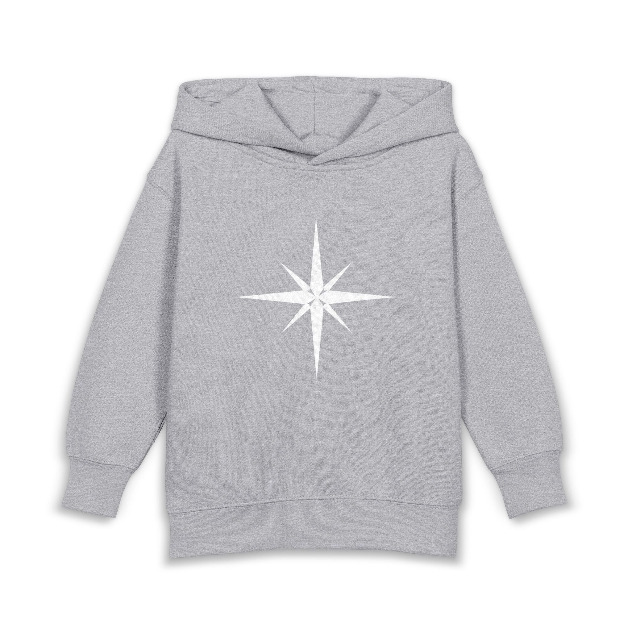 Toddler Hoodie with Star Compass Graphic — Cozy Fleece Pullover for Kids