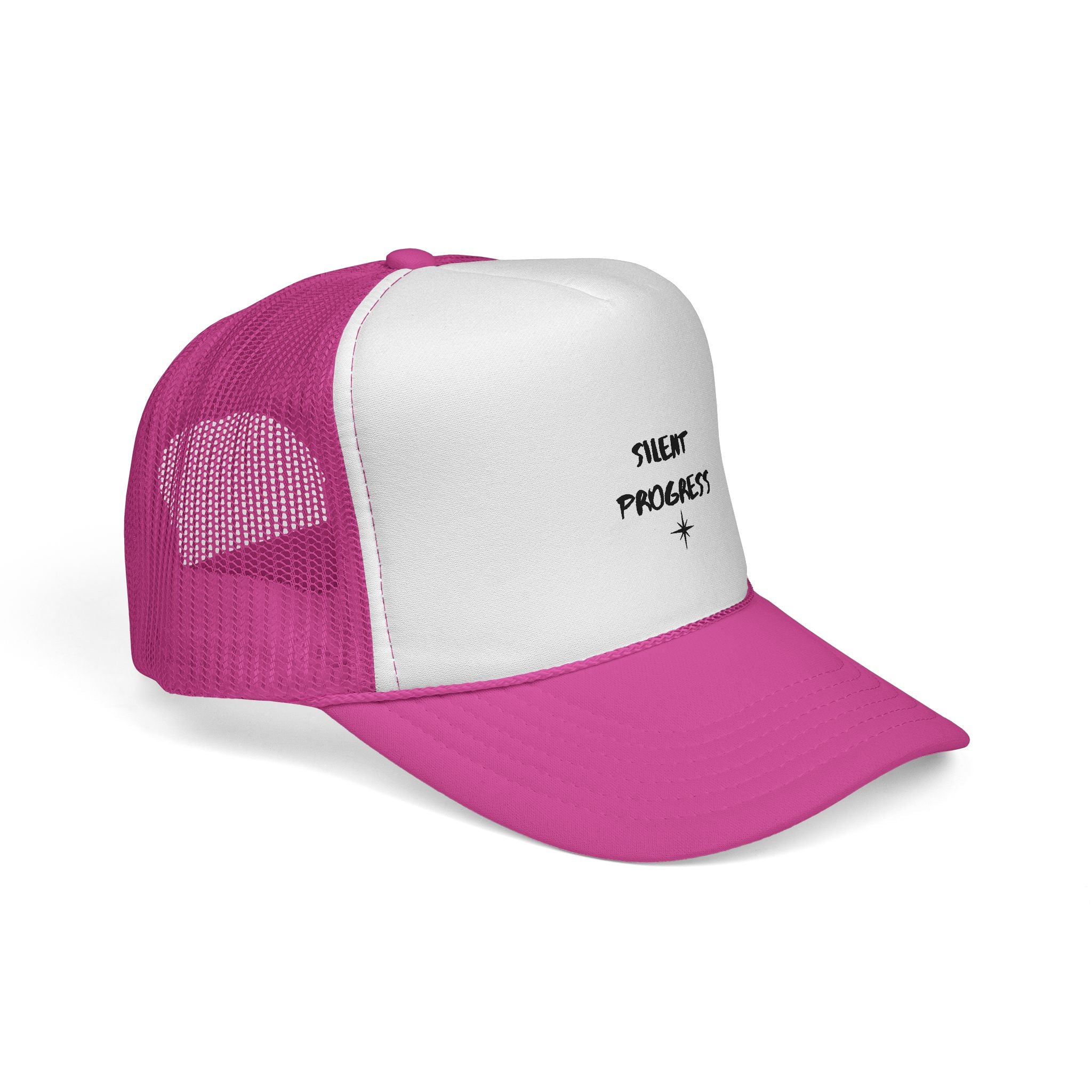Trucker Cap — “Silent Progress” Minimal Embroidered Mesh Hat