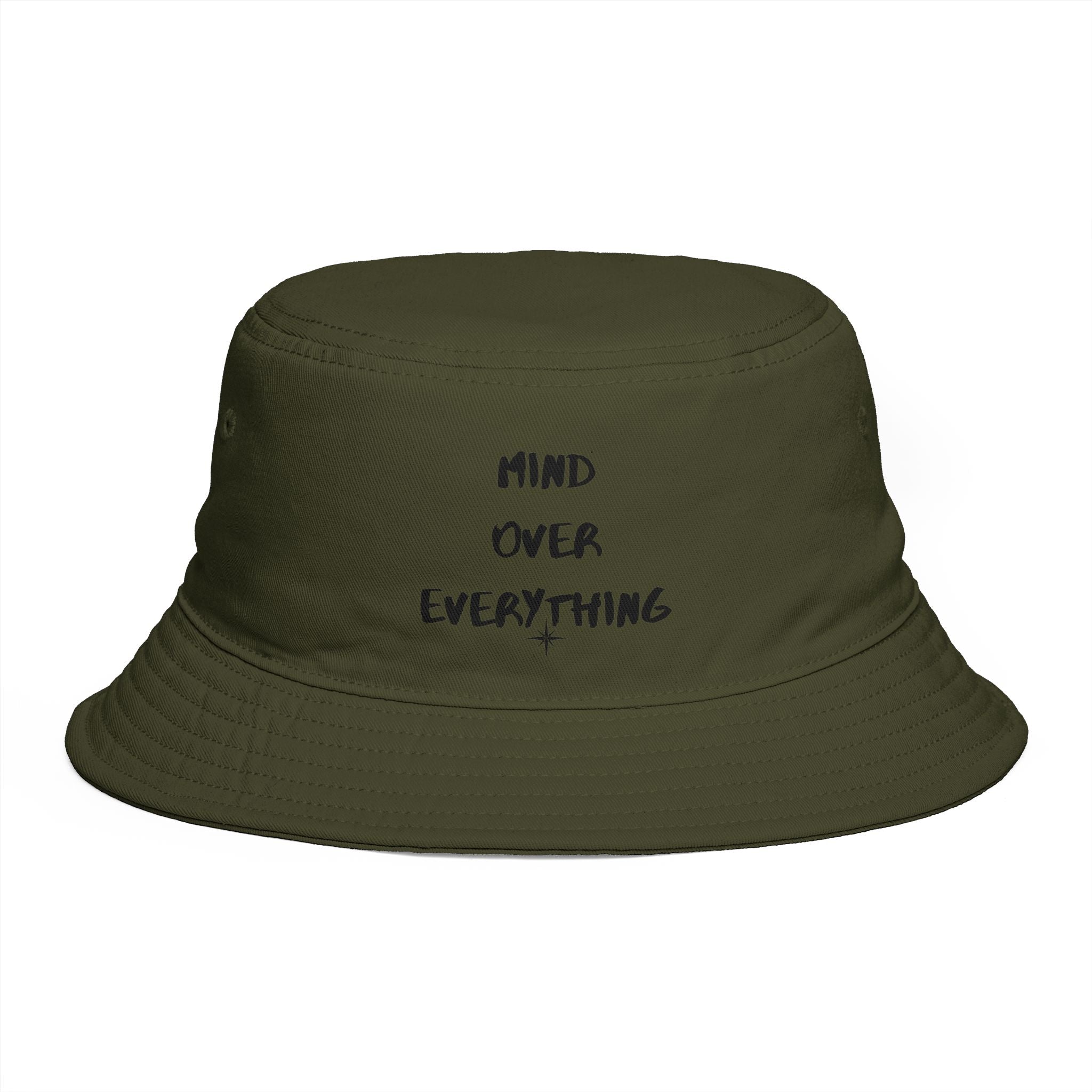 Mind Over Everything Brown Bucket Hat — Inspirational Casual Sun Hat