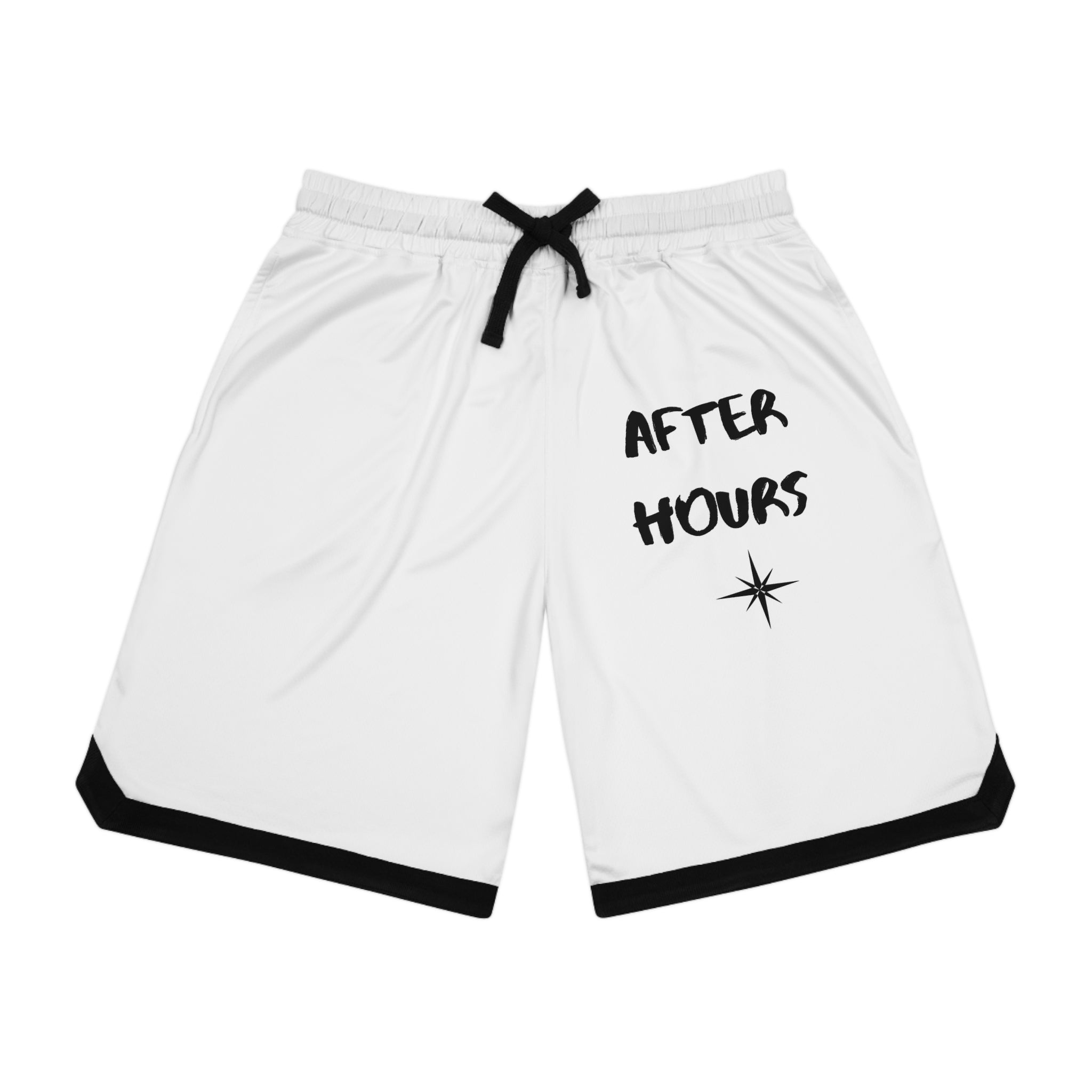 After Hours Basketball Shorts - White Ribbed AOP Athletic Shorts