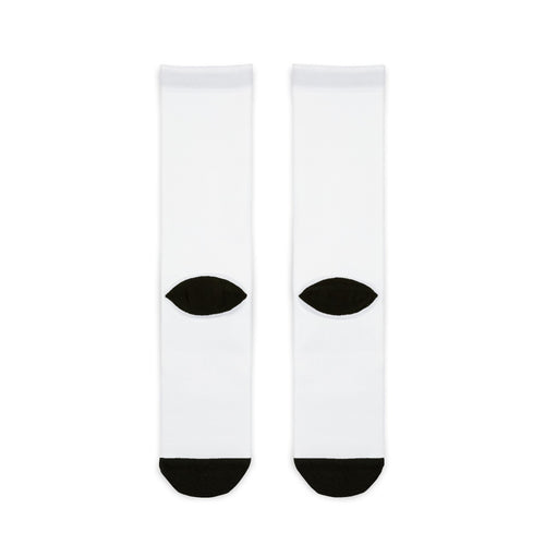 Compass Star Crew Socks — Sublimated White Athletic Socks