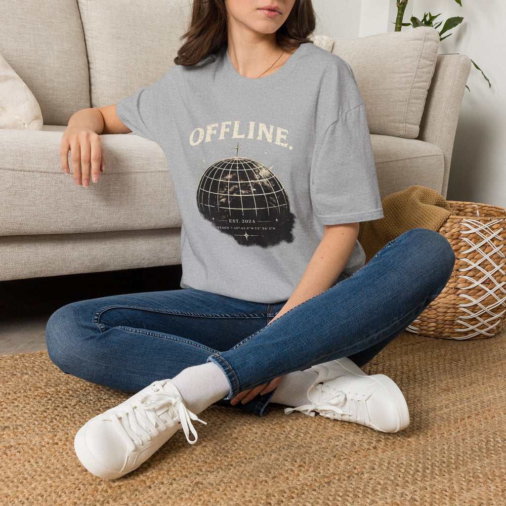 Offline Globe T-Shirt — Vintage Travel & Digital Detox Tee