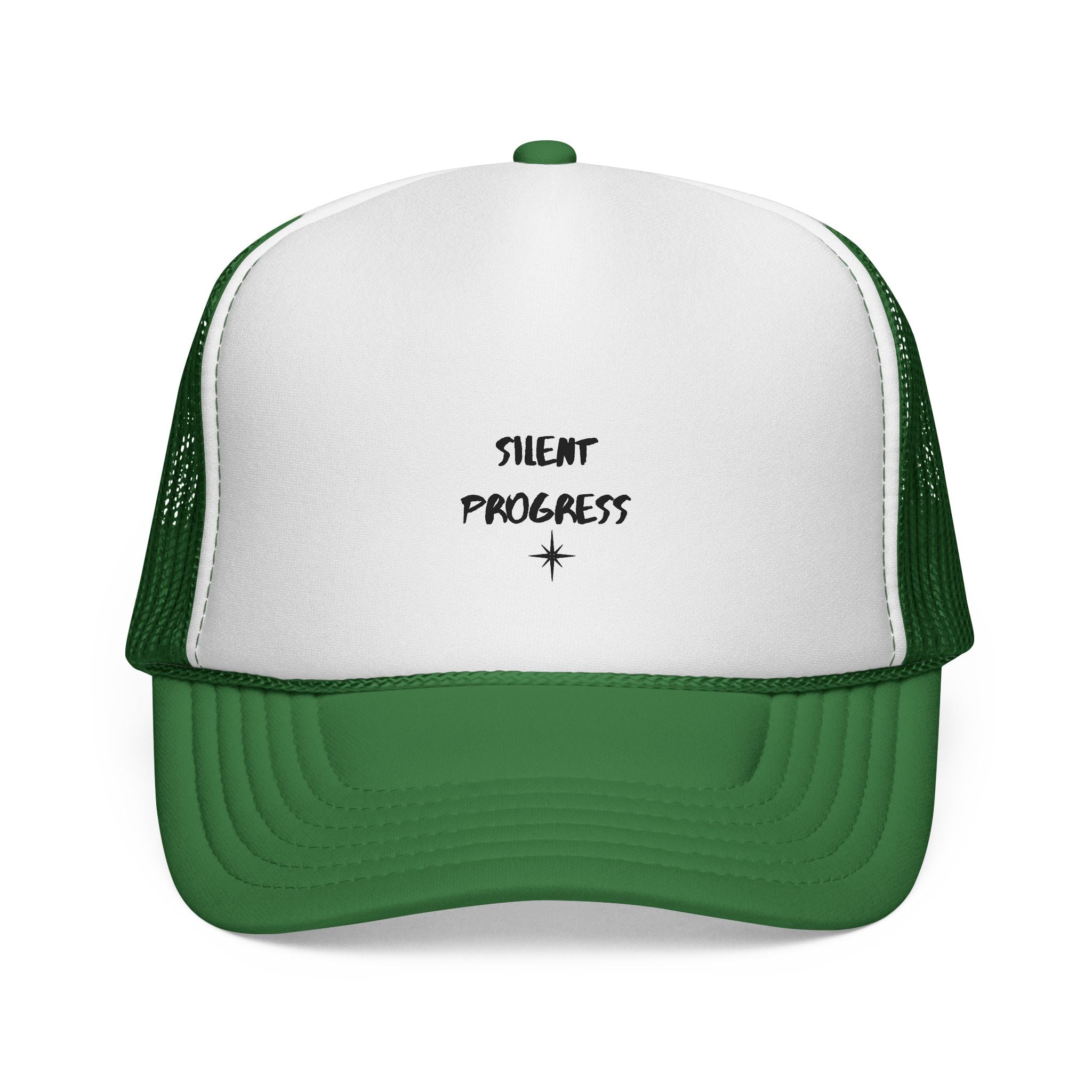 Trucker Cap — “Silent Progress” Minimal Embroidered Mesh Hat