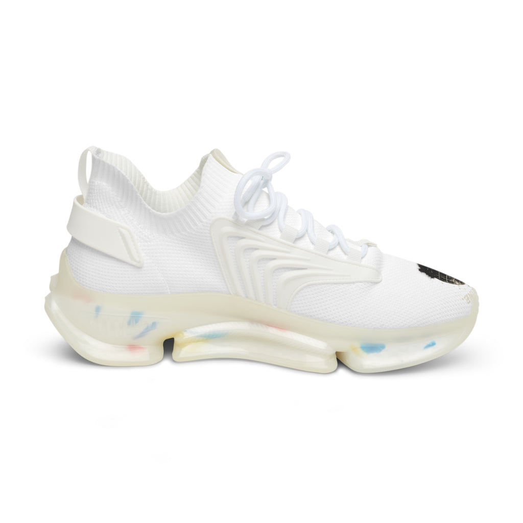 Men's White Mesh Sneakers — Breathable Athletic Shoes with Speckled Sole