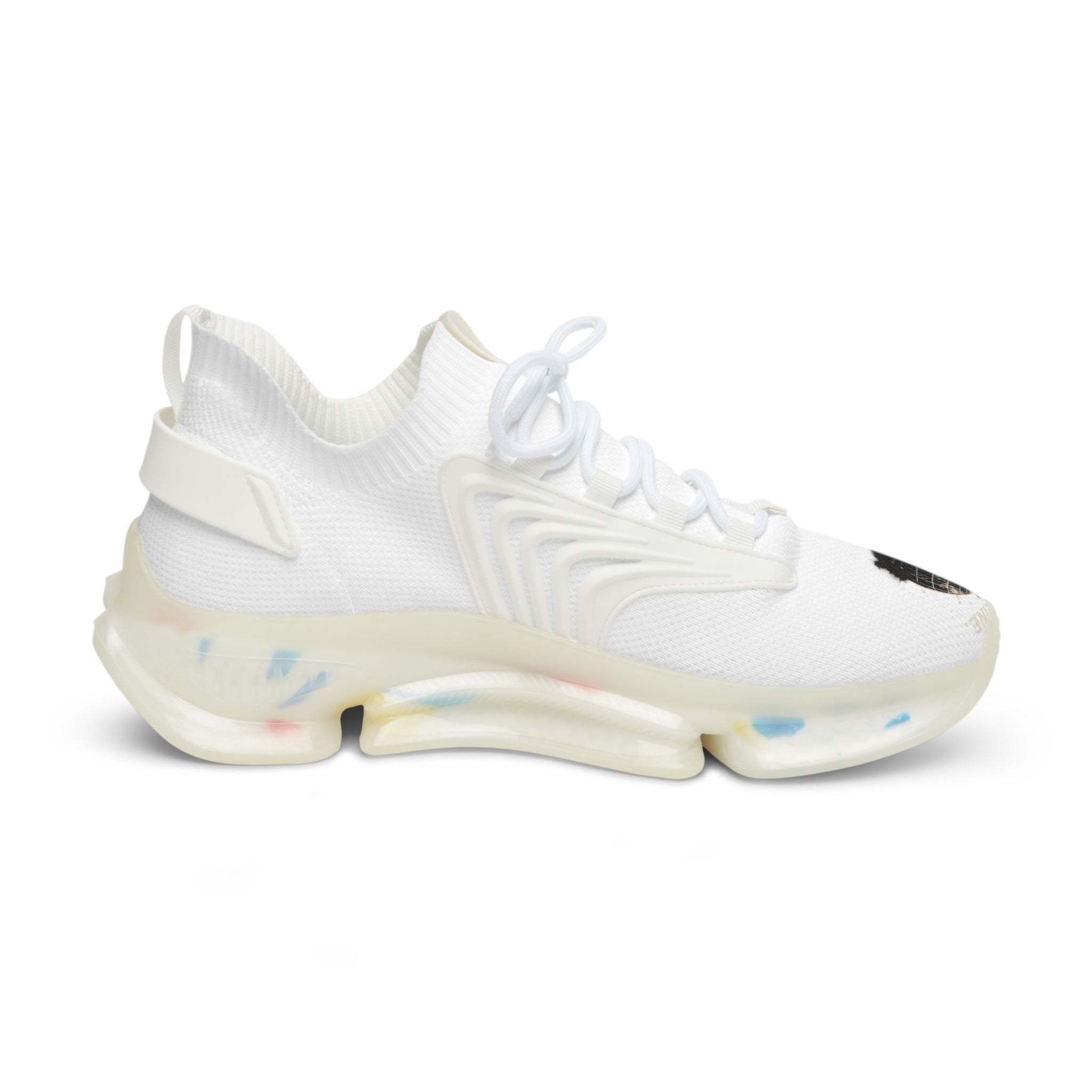 Men's White Mesh Sneakers — Breathable Athletic Shoes with Speckled Sole