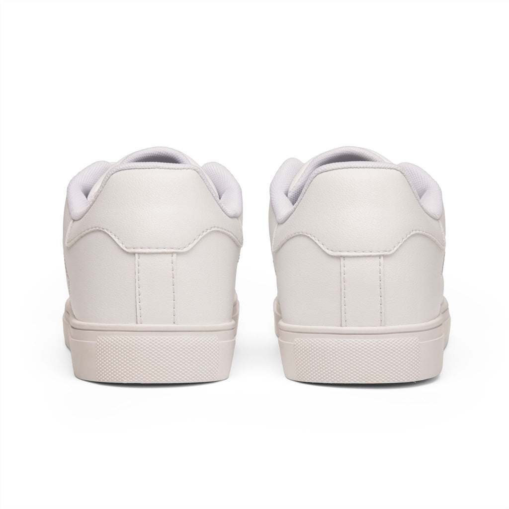 Leather Low-Top Sneakers with Compass Star Accent