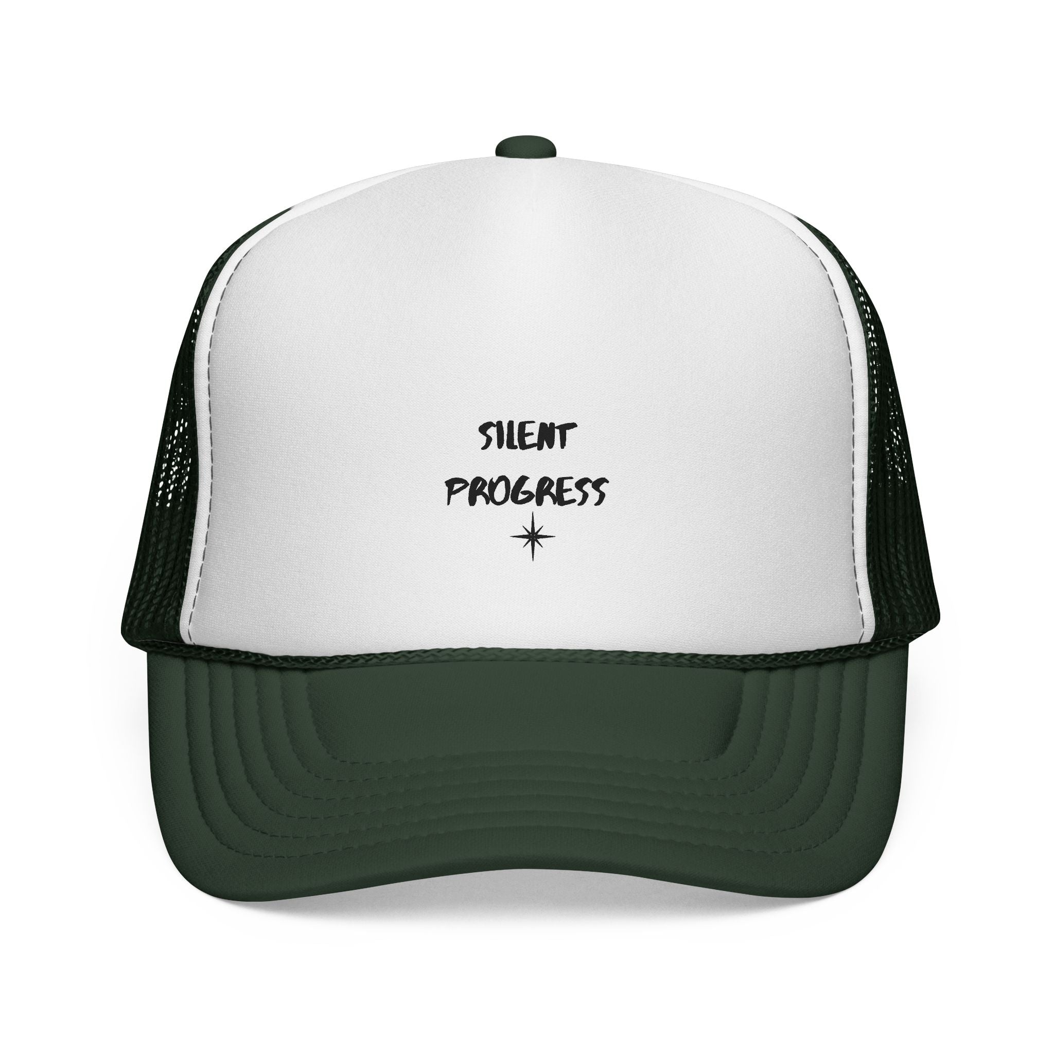 Trucker Cap — “Silent Progress” Minimal Embroidered Mesh Hat