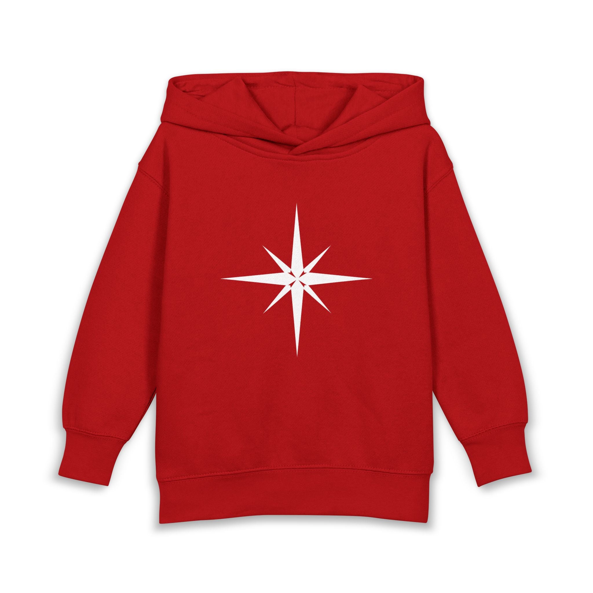 Toddler Hoodie with Star Compass Graphic — Cozy Fleece Pullover for Kids