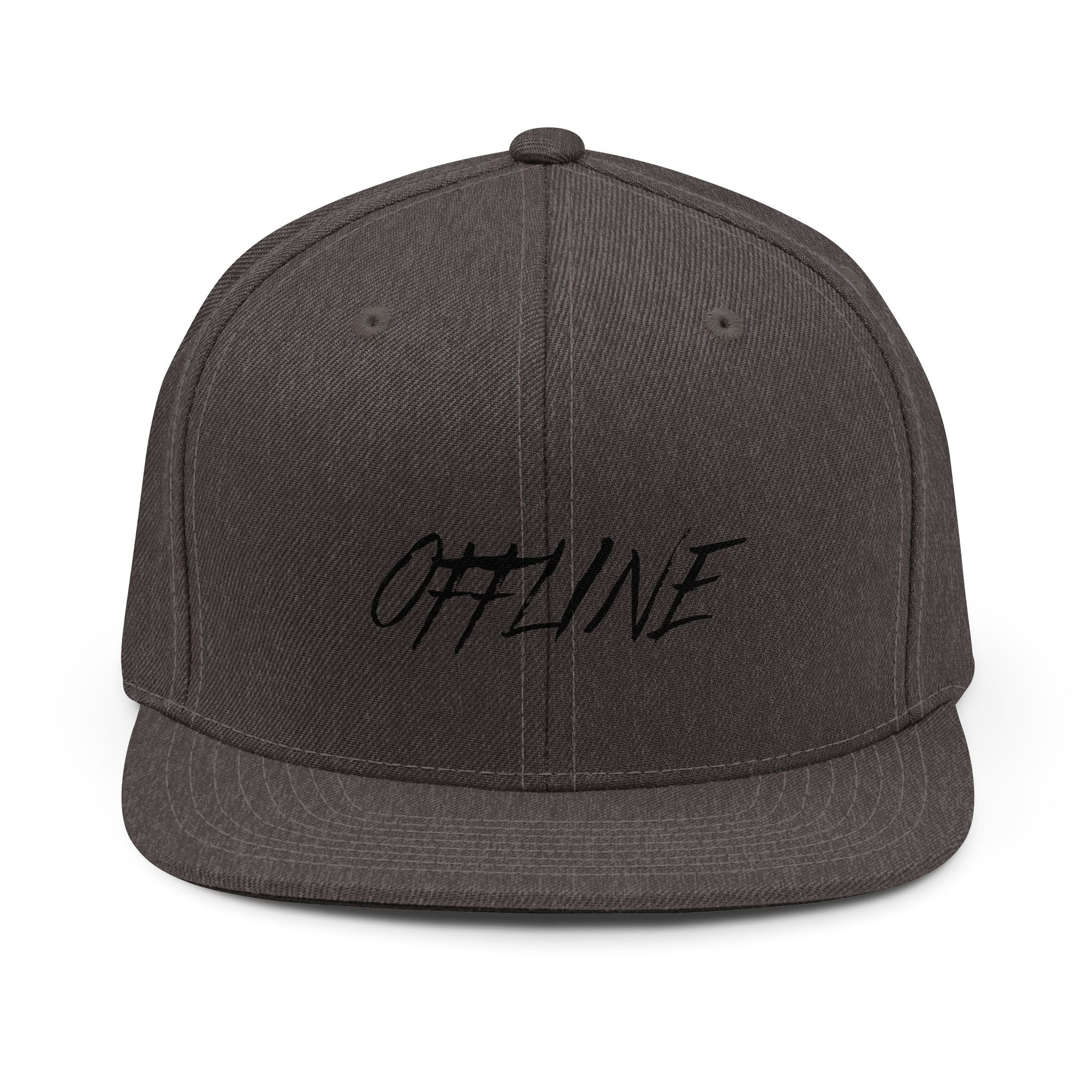 Offline Script Snapback Hat — Casual Streetwear Cap