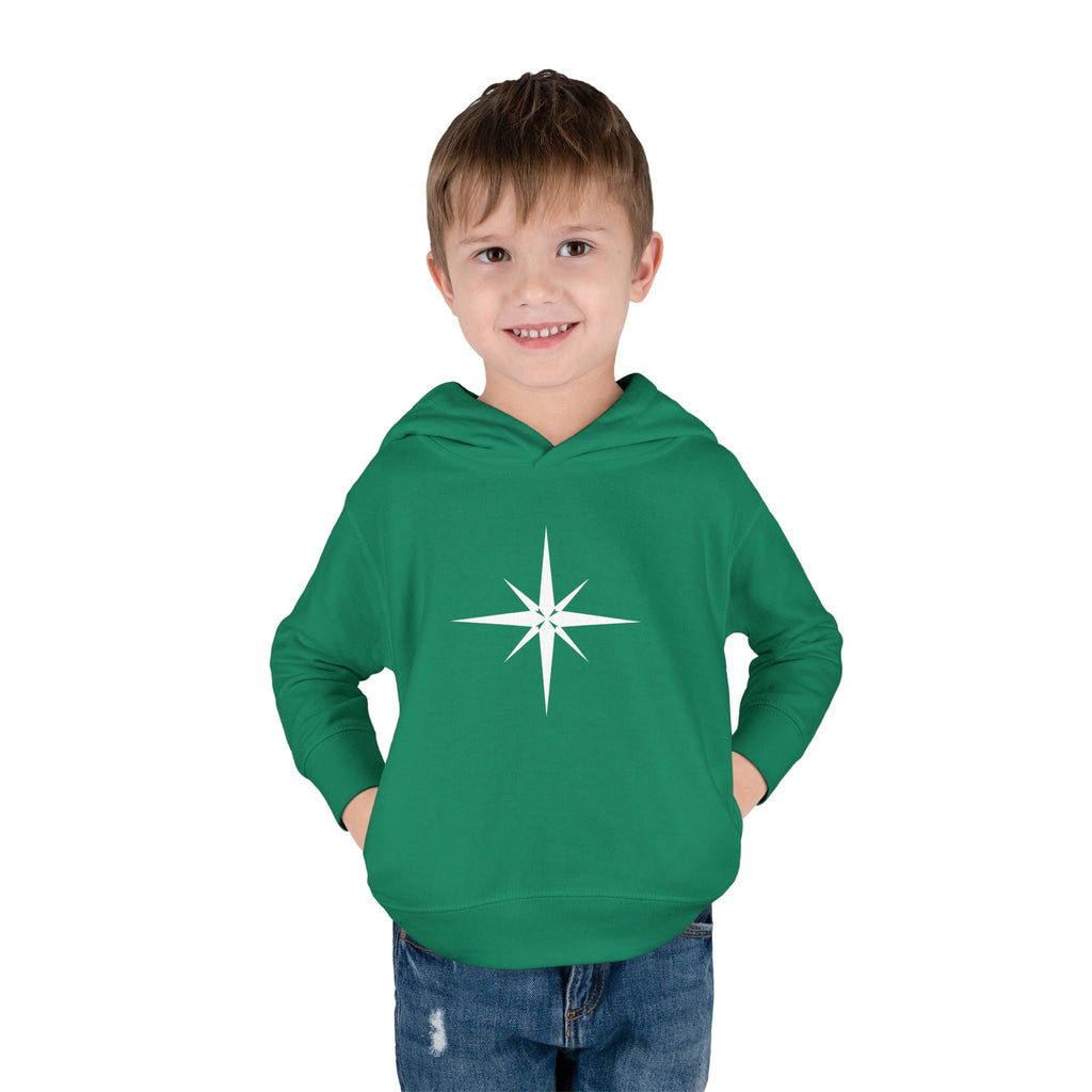 Toddler Hoodie with Star Compass Graphic — Cozy Fleece Pullover for Kids