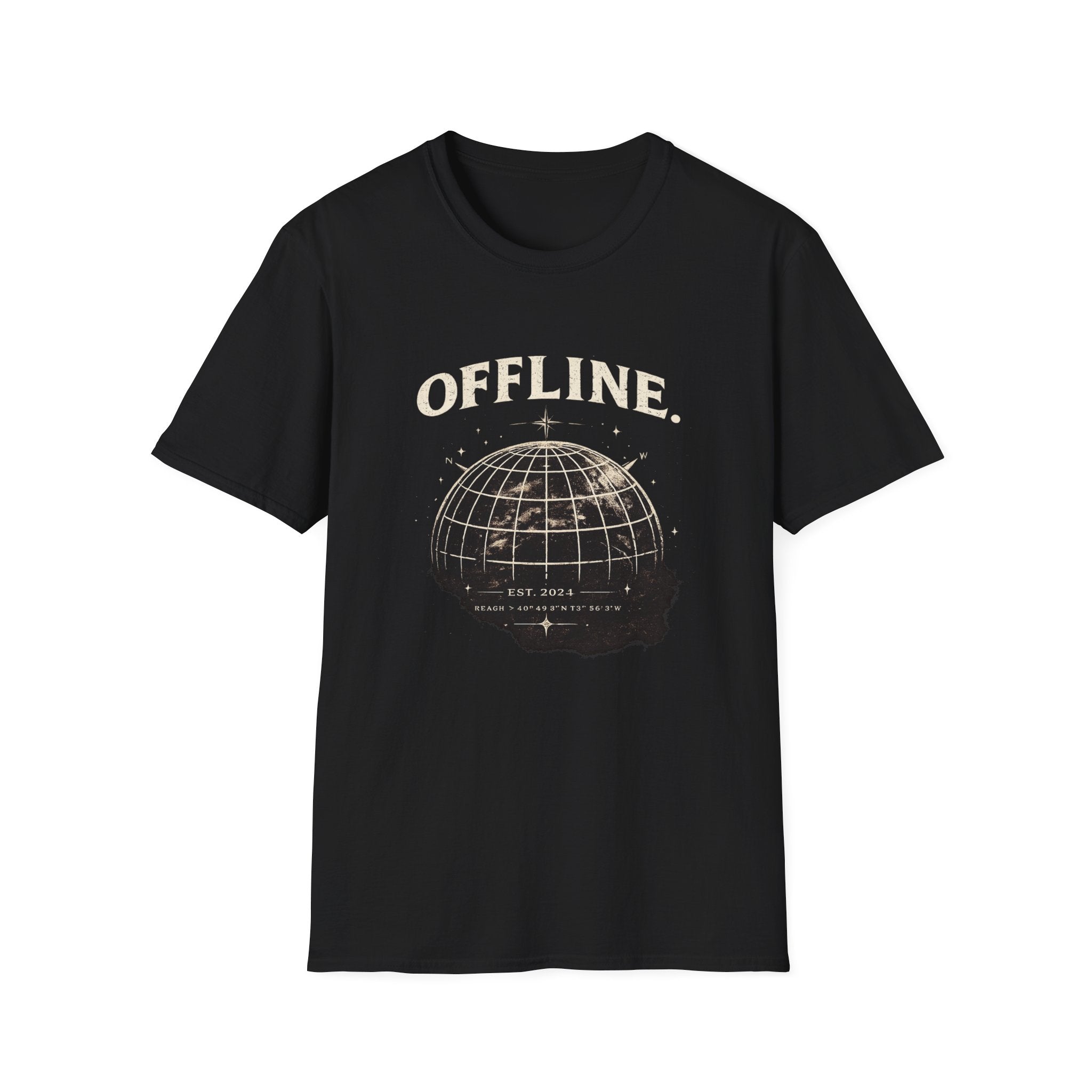Offline Globe T-Shirt — Vintage Travel & Digital Detox Tee
