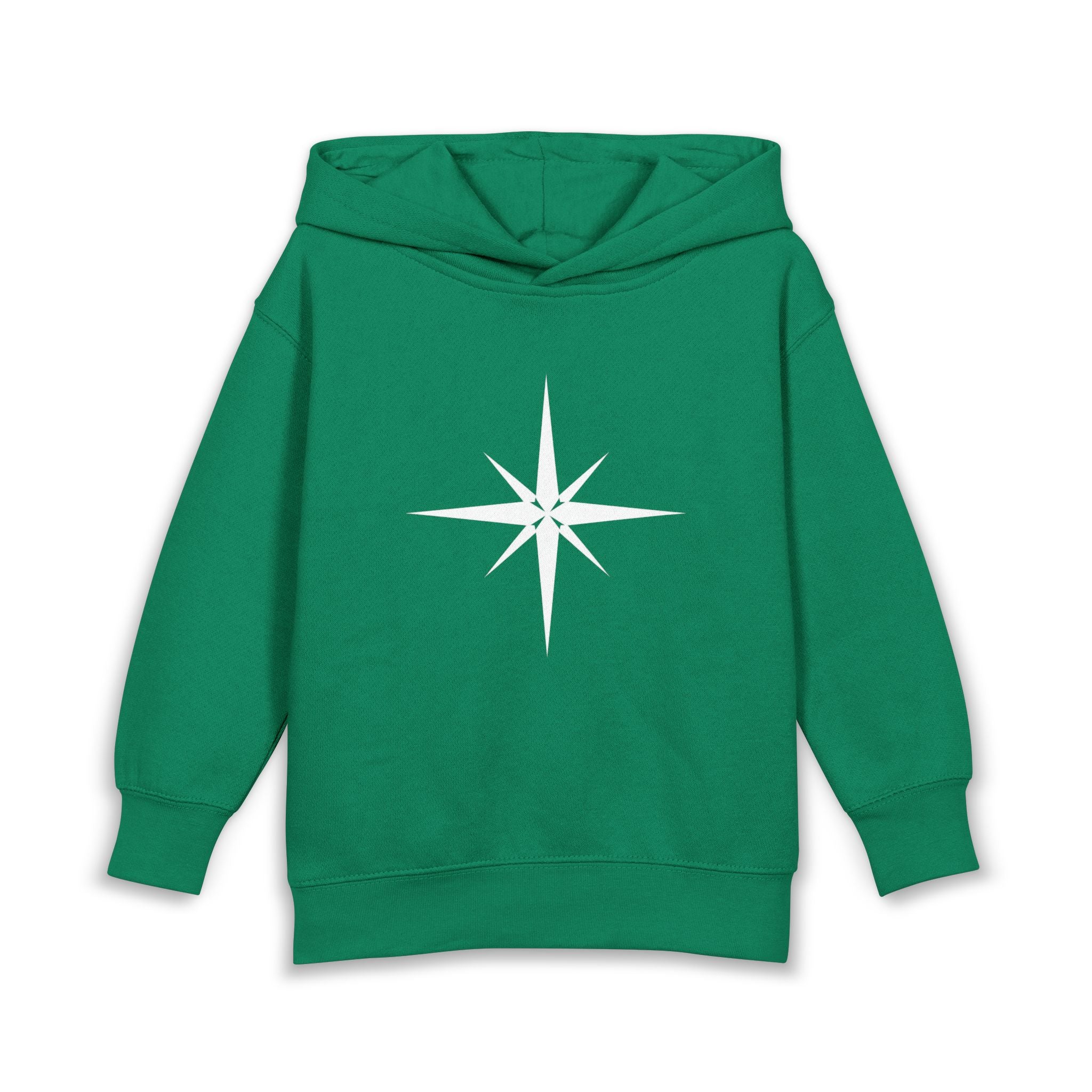 Toddler Hoodie with Star Compass Graphic — Cozy Fleece Pullover for Kids