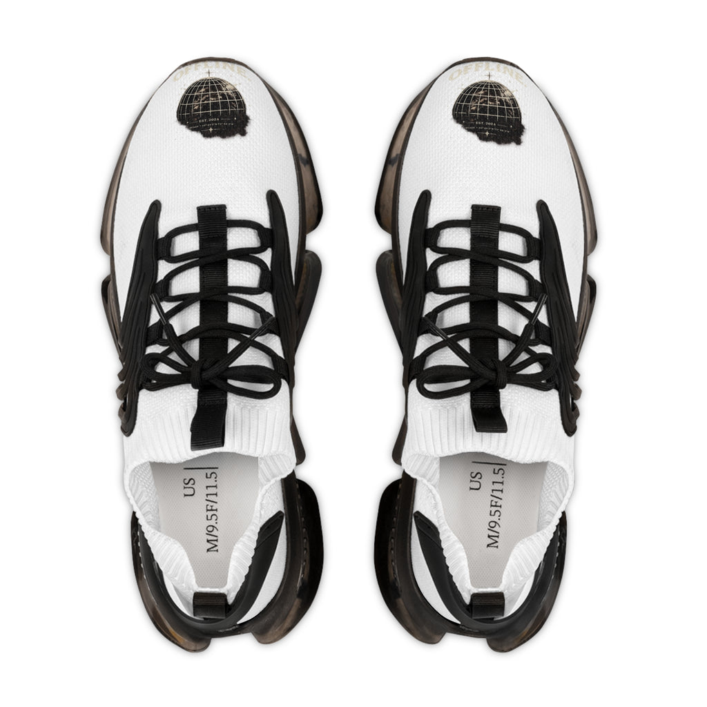 Men's White Mesh Sneakers — Breathable Athletic Shoes with Speckled Sole