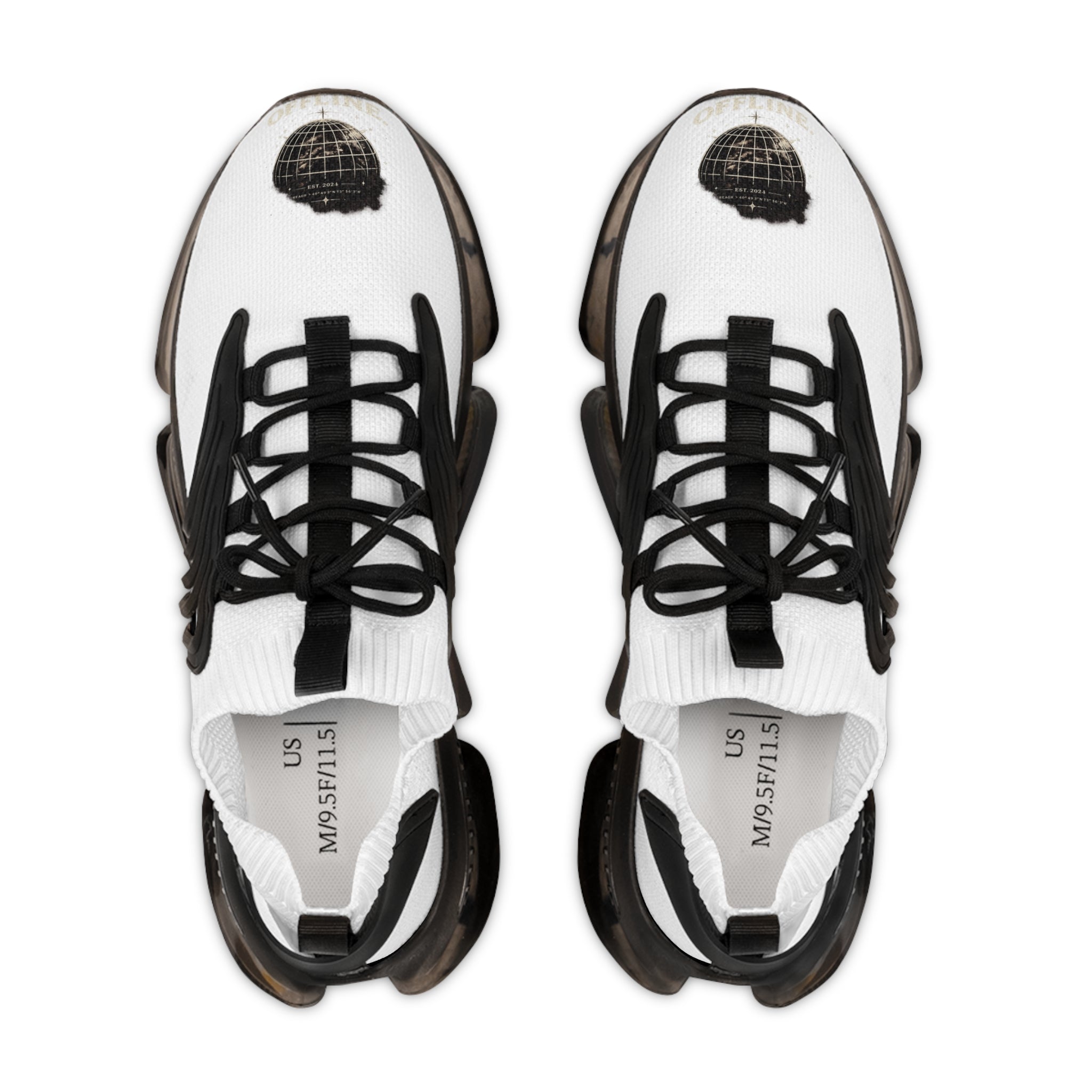 Men's White Mesh Sneakers — Breathable Athletic Shoes with Speckled Sole