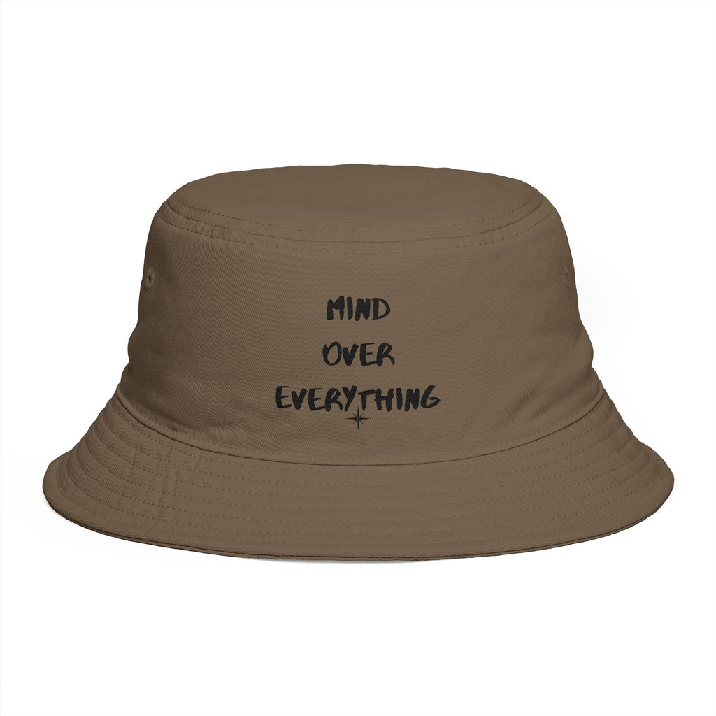 Mind Over Everything Brown Bucket Hat — Inspirational Casual Sun Hat