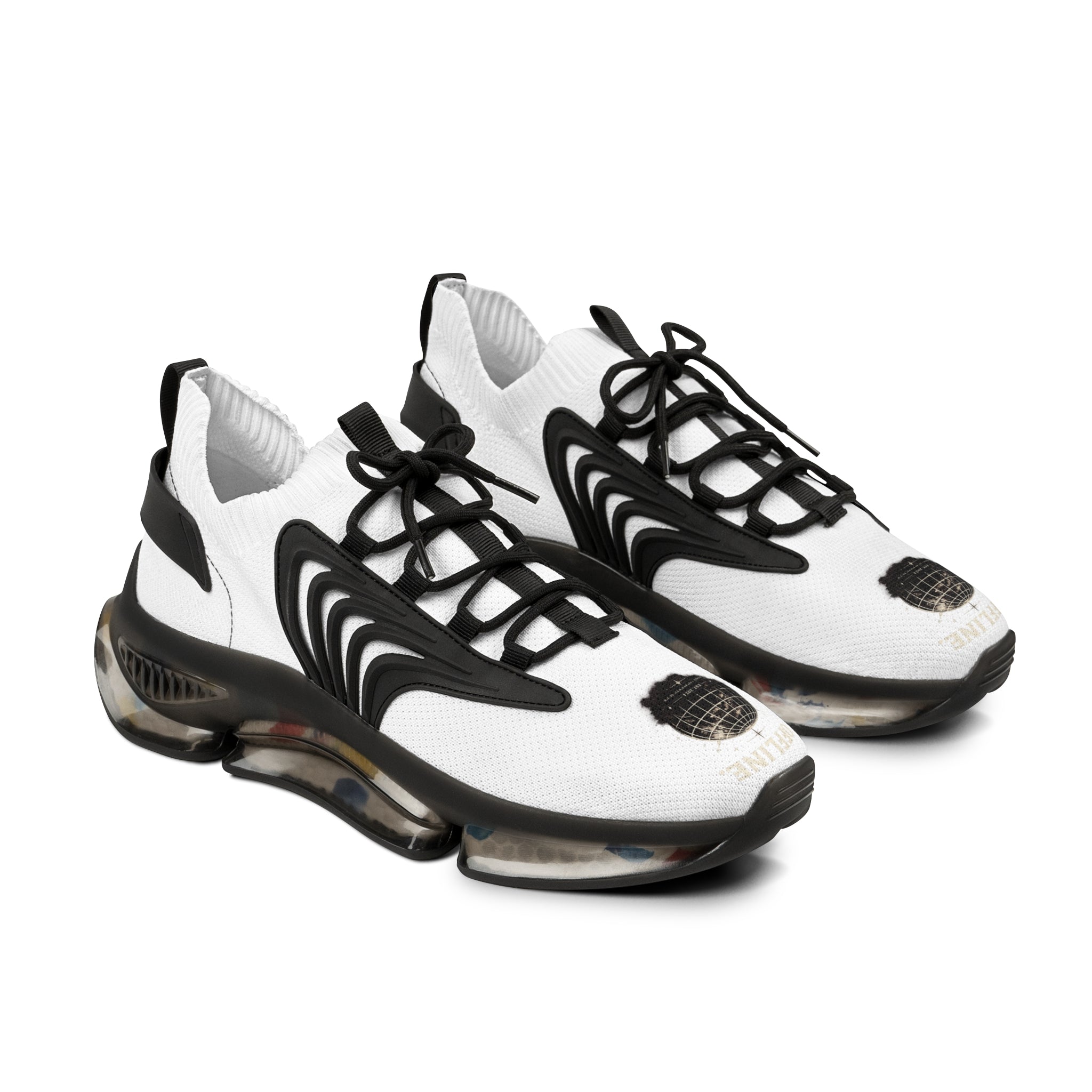 Men's White Mesh Sneakers — Breathable Athletic Shoes with Speckled Sole