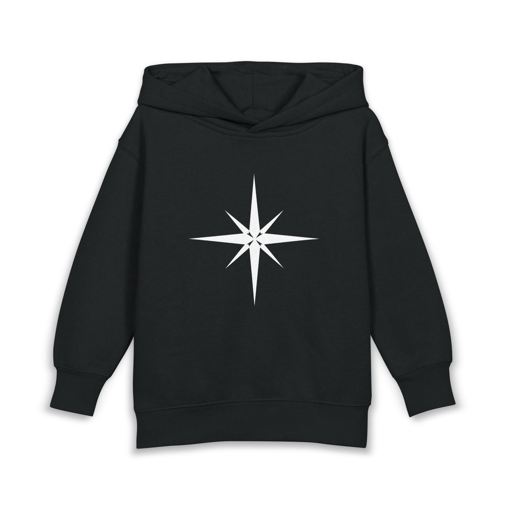 Toddler Hoodie with Star Compass Graphic — Cozy Fleece Pullover for Kids