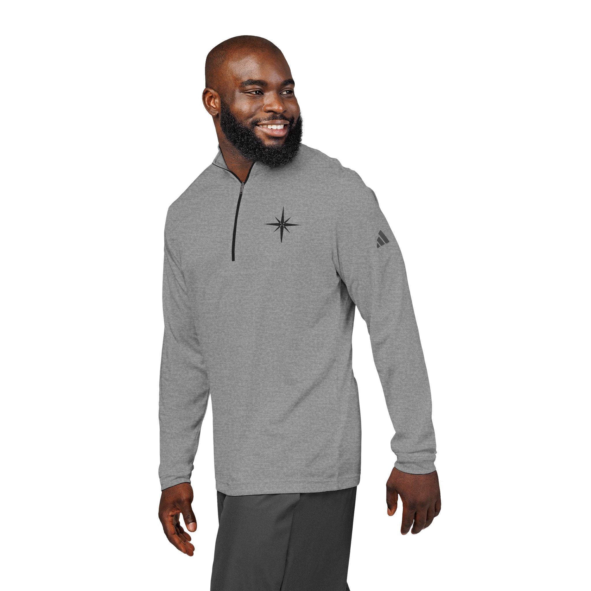 Embroidered Compass Quarter-Zip Pullover