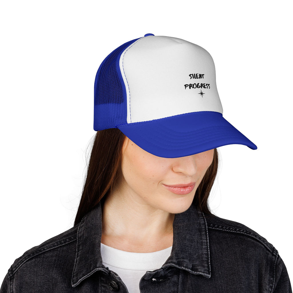 Trucker Cap — “Silent Progress” Minimal Embroidered Mesh Hat