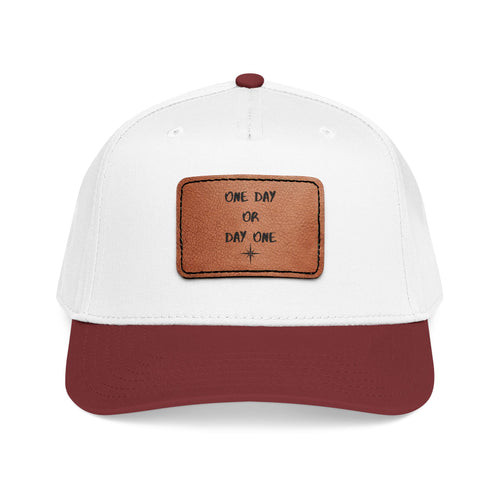 Baseball Cap — Leather Patch “One Day or Day One” Motivational Hat