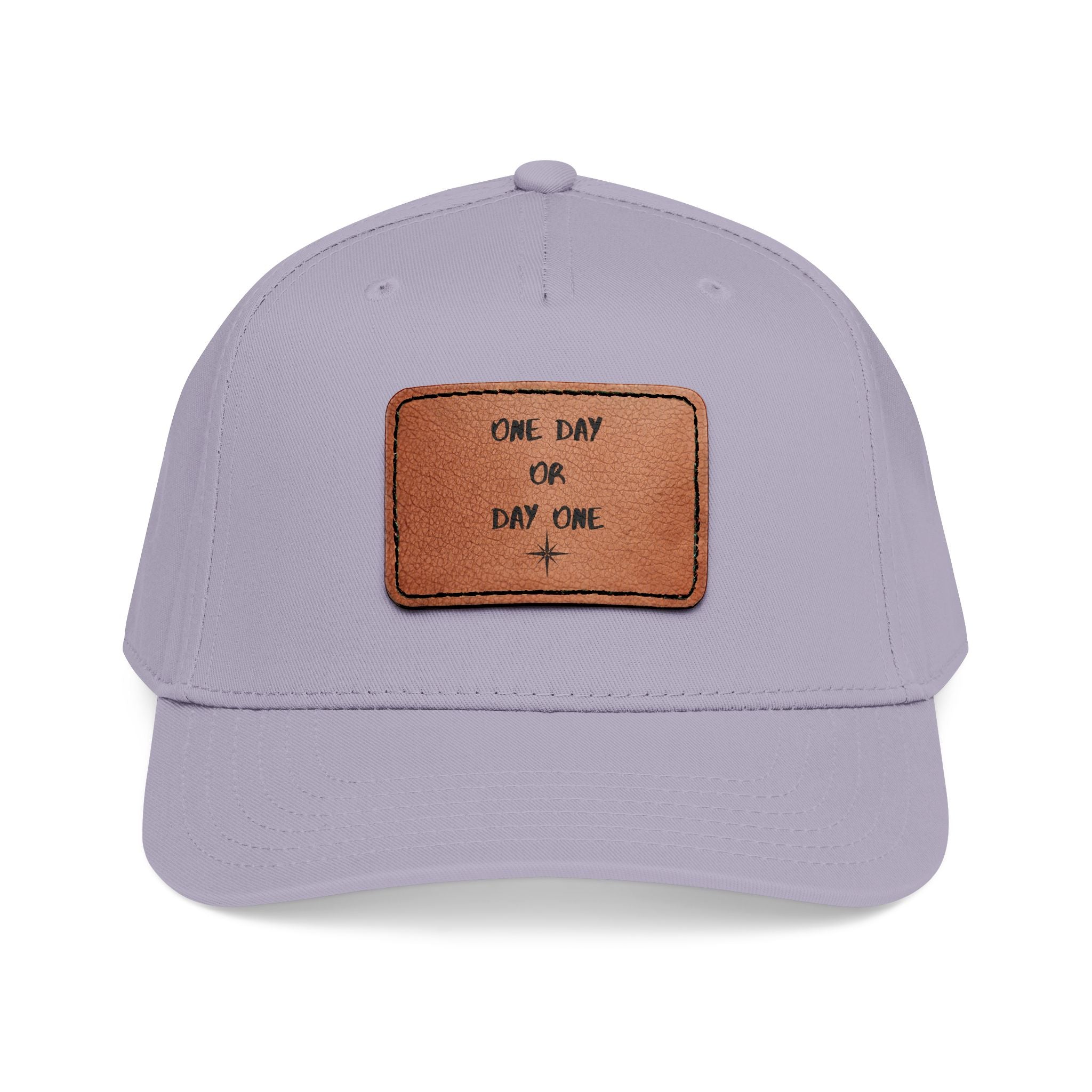 Baseball Cap — Leather Patch “One Day or Day One” Motivational Hat