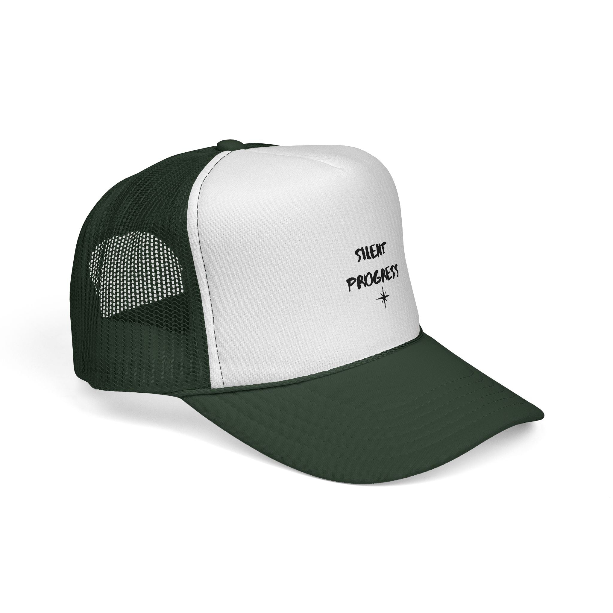 Trucker Cap — “Silent Progress” Minimal Embroidered Mesh Hat